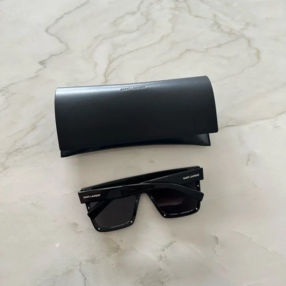 Saint Laurent Black Sunglasses with Case - Picture 4 of 9